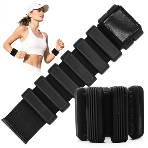 Gewichte für Beine und Arme für Damen Herren Set 2er (je 0,5 kg) - Arm Fuß Gewichtsarmband 1kg Verstellbare Gewichtsmanschetten für Fitness, Yoga, Pilates, Aerobic, Gehen, Schwimmen