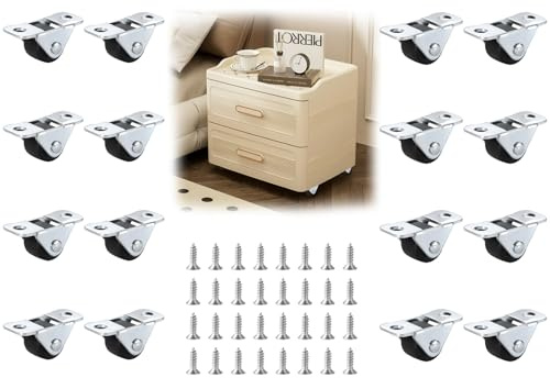16 Ruedas Pequeñas Para Muebles, Ruedas Pequeñas De 1,2 Cm De Ancho Con Placa Superior De Acero, Ruedas Planas Silenciosas De 0,5 Ruedas Para Muebles Pequeñas, Cajas De Herramientas, Proyectos