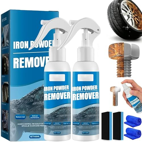 Multi-Functional Quick-Acting Rust Removal Spray, Portable Rust Remover Spray for Metal, Iron Powder Remover Sprays, Fast-Acting Formula & Easy Application, for Cars Metal Surfaces (100ml*2pcs)