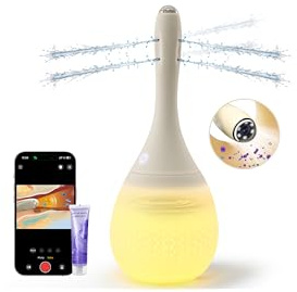 Enema para Limpieza de Colon Ducha Anal Eléctrico - Enema Bulbo Anti-Reflujo de 420ml Con cámara HD，Controlable mediante app Enemas Laxantes Antireflujo