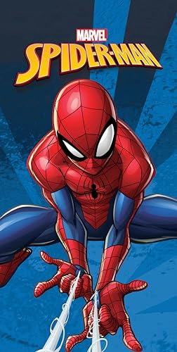Disney Toalla de Playa Infantil Marvel 70x140 cm – Microfibra de Secado Rápido – Varios Diseños Oficiales Mickey, Minnie, Stitch, Frozen, Avengers y Spider-Man (Spiderman Telarañas)