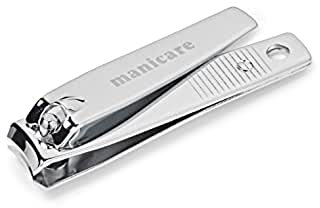 Manicare Nagelknipser, Edelstahl, mittelgroß, präzises Kürzen von Zehen-/Fingernägeln, professionelle Klinge, robust, ergonomisch, perfekt für Handtasche oder unterwegs, für Maniküre und Pediküre