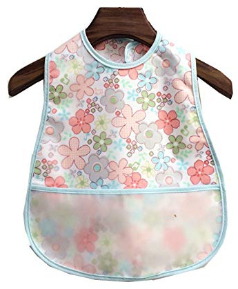 Enfants Smock Coton Imperméable Bébé Bavoir Alimentation Repas À Manger Anti-Habillage Bébé Enfants Groupe De Poudre Verte