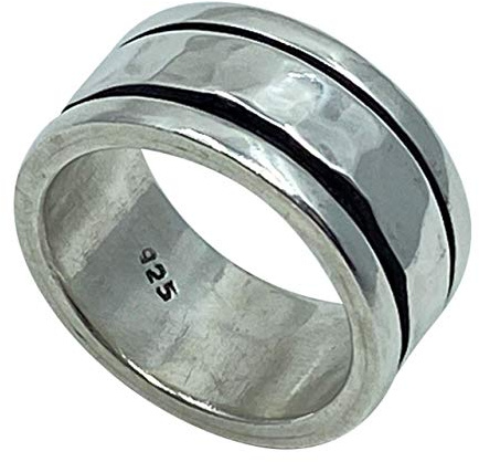 Oxidierter Drehring 925er Silber Größen 64 (20.4)