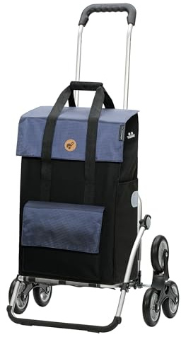 Andersen Einkaufstrolley - klappbar - 43 Liter - Treppensteiger | mit Kühlfach - Aufhängung für Einkaufswagen - belastbar 50 kg - Aluminium - Rad Ø 3 x 13 cm - Royal Shopper Vektor blau