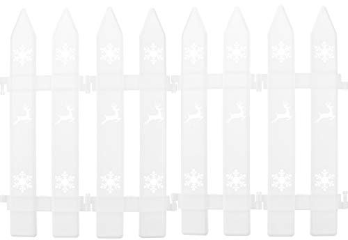 20st Weihnachtszaun Rasenkante Kleiner Gartenzaun Miniatur-farmzaun Kunststoffkantenzaun Faltbarer Lattenzaun Gartenzaun Grenze Dekorativer Gartenzaun Drinnen Plastik Zubehör Weiß