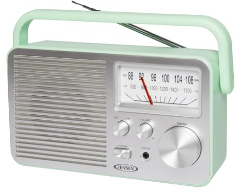 JENSEN MR-750-GR MR-750 Portable AM/FM Radio (Green)