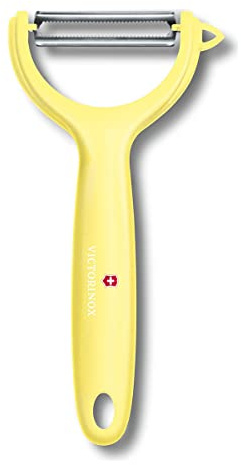 Victorinox Universal Peeler Duo Pack for Fruit and Vegetables - Extra Sharp - Serrated Blade/Double Edged - Ergonomic Handle - Limited Edition Light Yellow
