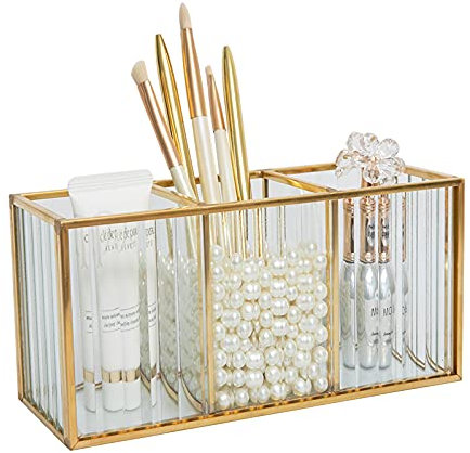 SLHEQING Make up Organizer, Pinselhalter, Stifthalter, Schreibtisch Organizer, Kosmetik Aufbewahrung für Pinsel, Eyeliner, Lippenstift