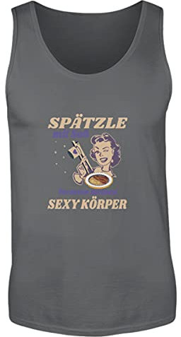 Spätzle avec sauce – Proverbes souabes – Cadeaux de souabe – Débardeur pour homme, Gris anthracite (solide, L