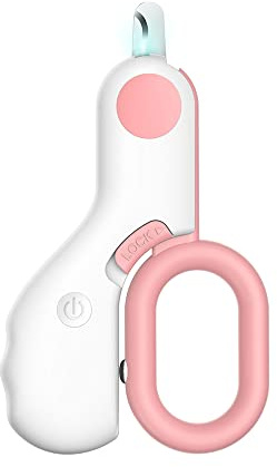 Small Animals Nail Clippers with LED Lights to Avoid Excessive Cutting and Razor Sharp Blades - Professional Claw Trimmer for Tiny Dog Cat Kitten Bunny Rabbit Bird Guinea Pigs Ferret Hamsters (Pink)