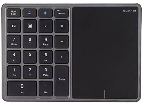 Bluetooth Numeriskt Tangentbord, 2,4G Trådlöst Numeriskt Tangentbord, USB Numeriskt Tangentbord 22 Tangenter Bärbar Mini Financial Accounting Laddningsbart Siffertangentbord för Bärbar(grå)