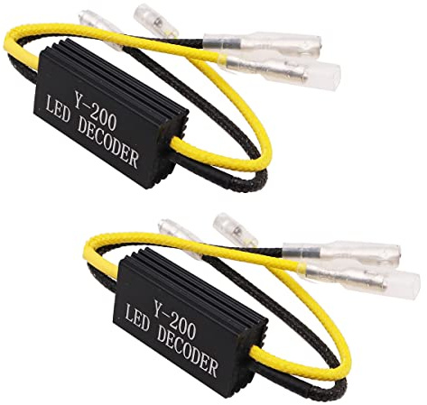VOANZO 2 Stück Widerstands-Blinker-LED-Blinker-Decoder, Motorrad-LED-Power-Lastwiderstand für Motorrad, ATV, Gokart, Bike, PIT, Quad, Dirt Bike, 10 W, 10 Ω