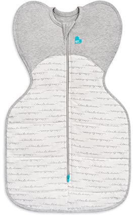Love To Dream Swaddle Up, Medium 6–8,5 kg, White Dreamer, eng anliegende Passform unterstützt den Schlaf, 2,5 Tog (16–20 °C), maschinenwaschbar, Von Hebammen empfohlen, mit Doppelreißverschluss