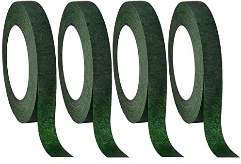 YSTrillion Floristenband 4 Rollen Grün Selbstklebend Floristenband,Florales Klebeband,Kreppband Blumendraht Dekoration für Bouquet Blumen DIY Kunsthandwerk (27m/Rolle)
