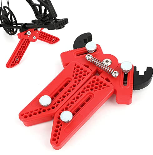 SHARROW Bogenschießen Bogenständer für Compoundbogen Kick Ständer Tragbare Einstellbare Bogen Halter Seitenständer für Compound Bogen (Rot)