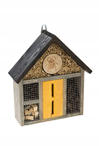 MAZUR Insektenhotel Groß aus Holz | Insektenhaus | Nisthilfe und Schutz | Nützlinge | Naturbelassenes Insekten Hotel | Bienenhotel | für Verschiedene Fluginsekten, Schmetterlinge, Marienkäfer