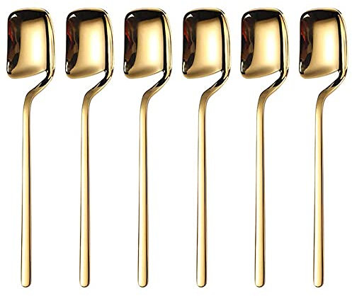 Peukerty Kaffeelöffel, 6 Stück Espressolöffel, 14 cm Edelstahl, kleine , Teelöffel, (Gold)