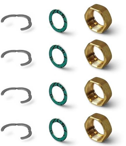ENVIRON- 4er Satz Wellrohr Verschraubung DN16-3/4'' für Edelstahl Anschluss Set Solarleitung Solarrohr Fitting Montage