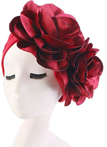 LUMoony kvinnor blomma elastisk turban 1 st huvudduk turban damer elastisk huvudbonad bandana beanie halsduk mössa håravfall hatt turban blommor huvud turban huvudbonader för cancer cellulosa