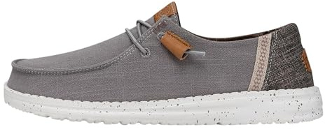 HEYDUDE Wendy Washed, Women's Slip-On Loafer Shoes, Grey, 9 UK