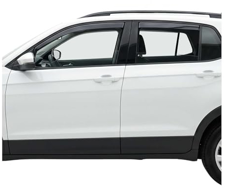 OMAC Windabweiser für VW T-Cross 2019-2026 Acryl Dunkel 4tlg | Regenabweiser, Schützt vor Regen und Spritzwasser, waschstraßenfest