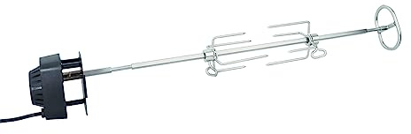 SANTOS motorisierter magnetischer Drehspieß - u.a. für SANTOS S-301, S-318 3-Brenner Gasgrills - BBQ Gasgrill-Rotisserie - 2 Laufrichtungen - inkl. Fleischnadeln