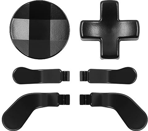 DollaTek For Xbox One Elite Series 2 Controller Metal Replacement Parts Including 4pcs Trigger Paddles and 2 Interchangeable Cross Pads