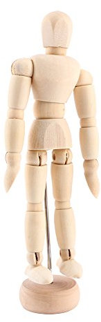 HERCHR Manichino in legno per artisti, figura mobile in legno, manichino maschile, modello snodato, modellino artistico per schizzi e disegni