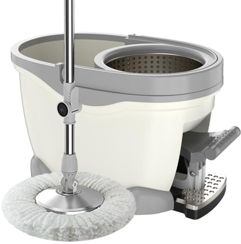 OYWEHECE Ultimative Hochleistungs-Spin-Mopp- und Eimer-Sets, Flacher Mikrofaser-Mopp-Eimer, für Hartholz-Laminat-Fliesenböden