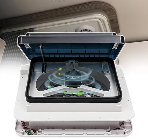 pealiritansemen Aspiratore da Tetto per Camper, Aspiratore da Tetto per Roulotte, Attrezzatura di Ventilazione per Camper con Luce A LED, Adatto per Camper, Roulotte, Cucina, Bagno