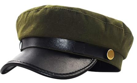FSSTUD Casquette de pilote rétro classique Newsboy Chapeau vintage Béret plat Chapeau octogonal Capitaine Marin Casquette Costume Chapeau Vert