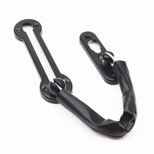 SynapSYA Edelstahl-Schloss-Kettentür-Sicherheitsschloss Türriegelverriegelung Sicherheits-Gucklochriegelschloss Schrankriegel DIY Home Hotel Sicherheitswerkzeug TüRkette(Black)