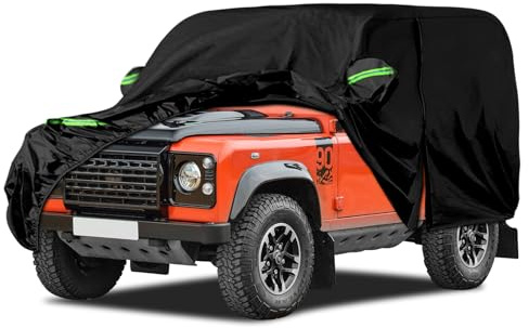 Autoabdeckung wasserdicht Passend für Land Rover Defender 90 1990-2016 | Vollgarage Auto Abdeckplane Autoplane, Autoabdeckung Outdoor Winter Sommer für Sonne Schnee Regen Staub Schutz