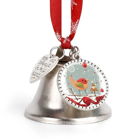 Frohe Weihnachten Vogel Klingelglocke Liebesglocke Weihnachtsglocke Ornament Metall Weihnachtsbaum Dekor Glocken für Innen Außen Dekorative Hängende Schlittenglocke für Urlaub Party Dekoration