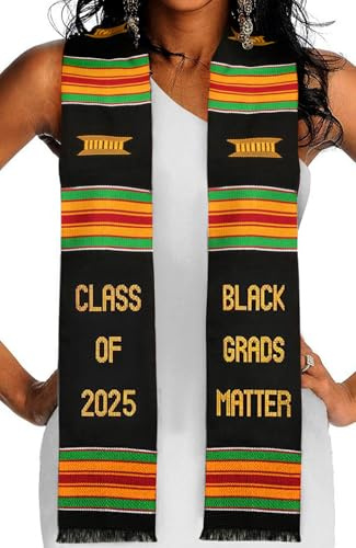 Kwabla's Black Grads Matter Stole 2025 | Kente Graduation Stole 2025