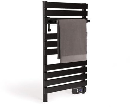 CREATE / WARM Towel 500W / Elektrischer Badheizkörper Schwarz mit Regal 1 Stange / 96,9x55x5cm / Thermostat, geringer Verbrauch