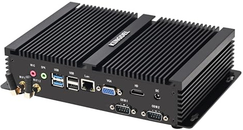 KINGDEL Mini PC Gaming, computadora de escritorio pequeña sin ventilador con CPU i7 de 12ª generación, 4K 4096x2304, WF 6E + BT 5.3, puerto HD, VGA, 8 GB DDR4 RAM, SSD NVMe de 1 TB, 2xCOM RS232