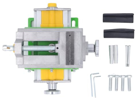 Cross Slide Drill Press Vise Multifunctional Alloy Steel Heavy Duty Construction 0‑80mm 2 Way Press X Y Compound Vise for Desktop Drilling Machines and Milling Machines