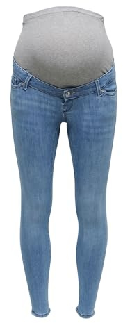 ONLY MATERNITY Olmpower Push Up Skinny DNM pimbox, Mellanblå denim, L / 32L
