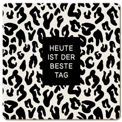 Grafik Werkstatt lustiger Untersetzer aus Kork | Heute ist der Beste Tag, Bunt