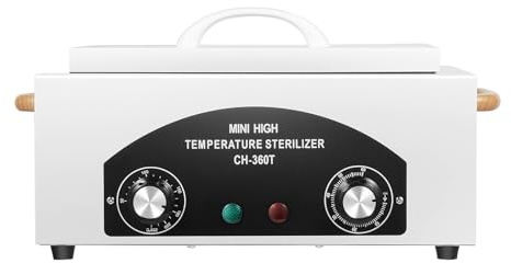 Heißluftsterilisator 300W, 220°C 1.5L Sterilisator für Instrumente, 50-200℃ Hochtemperatur Sterilisators mit Timer und Griffe, Heißluft Sterilisator für Kosmetik, Fusspflegestudios, Friseursalon