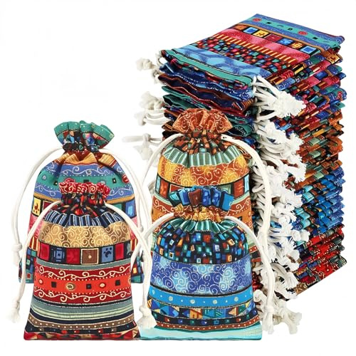 24 Stück Jutesäckchen Jutebeutel, 10x14 cm Natürliche Baumwollbeutel mit Kordelzug, Dekorative Geschenkbeutel für Weihnachtsdekoration, Schmuckverpackung und Adventskalender-Bastelset