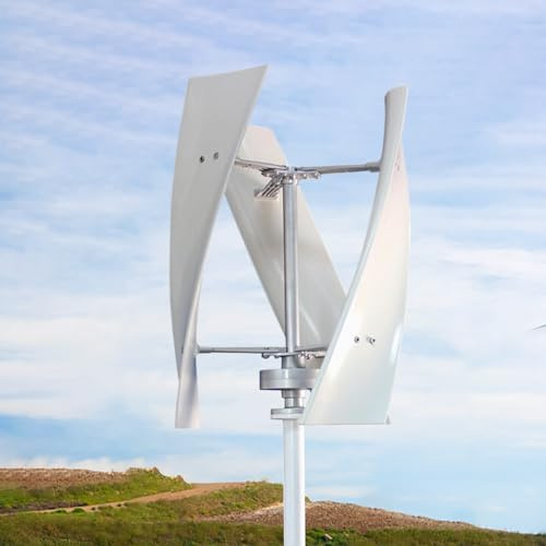 Kit generatore Eolico da 16000 W - Sistema di Alimentazione Verticale e Orizzontale a 5 Pale da 12 V/24 V/48 V per casa, Barca, Nautica, Illuminazione Stradale e monitoraggio - Design Rosso