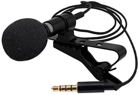 Ciieeo Omnidirektionales Aufnahmen Ansteckmikrofon für Satz Lavalier Handy | 3, 5-mm Stecker, 150-cm Kabel, Tpe Ausführung, Schwarz, für Online Unterricht und Live Video