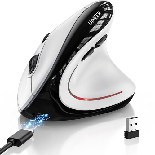 Uineer Souris Ergonomique Sans Fil, Souris Verticale Rechargeable