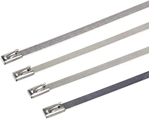 Fascette metalliche in acciaio inossidabile, Fascette fermacavi in ​​acciaio inossidabile, 100 pezzi, dimensioni multiple(100PCS 4.6MM x 450MM)