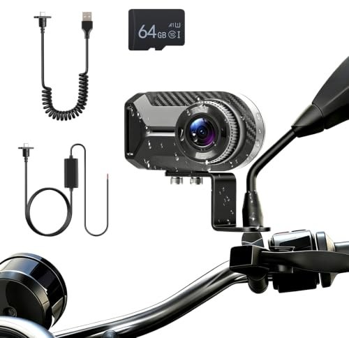VECHTEL Dash CAM Moto 1080P HD Compatible con iOS Buscar y App Android, Localizador GPS sin Tarjeta SIM, WiFi, IP66 Impermeable, Gran Angular 110°, Grabación en Bucle, Sin Pantalla