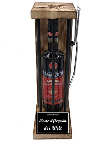 Ramazzotti Pflegerin Geschenke für Frauen - Eiserne Reserve Black Edition Geschenkset Text s/w Beste Pflegerin der Welt Kräuterlikör (1 x 0.70 l)