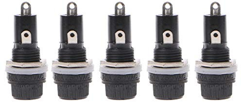 JOYKK Porte-fusible pour châssis, Montage sur Panneau, 5 pièces, pour fusibles en Verre 5x20mm 10A 250V -